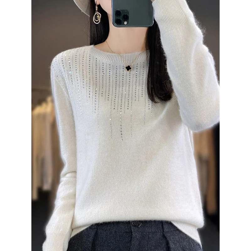 Berg-Feldt | Sweatshirt - Weicher Strickpullover mit funkelnden Details