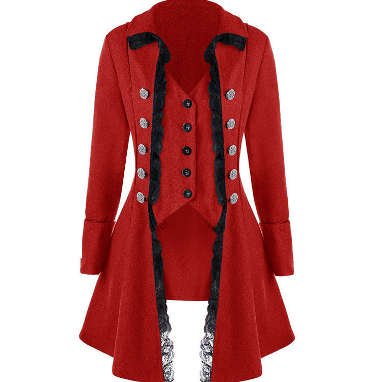 Manteau à capuche historique pour femmes avec volants élégants Berg-Feldt