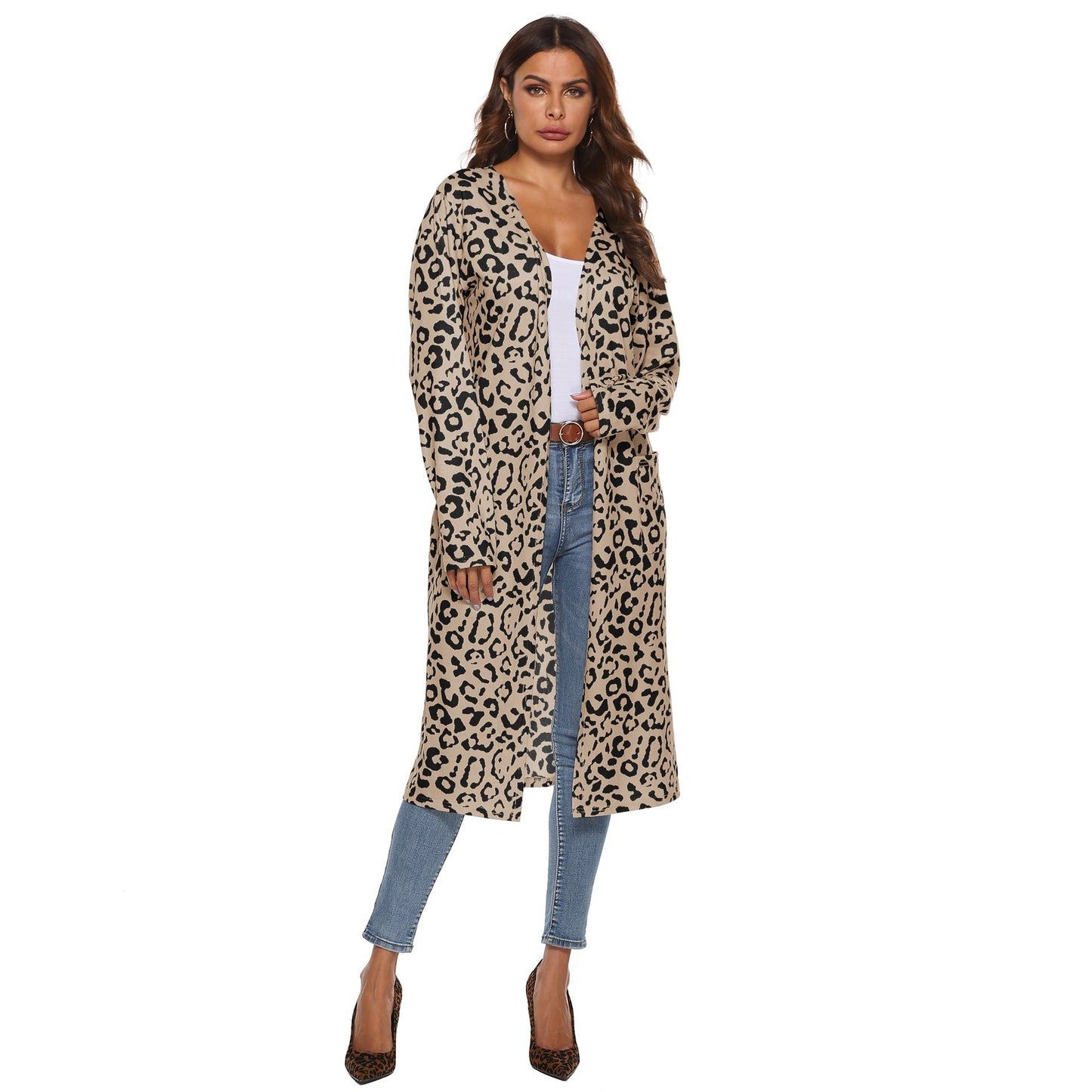 Leichte Leopardenmuster-Strickjacke von berg-feldt für Damen