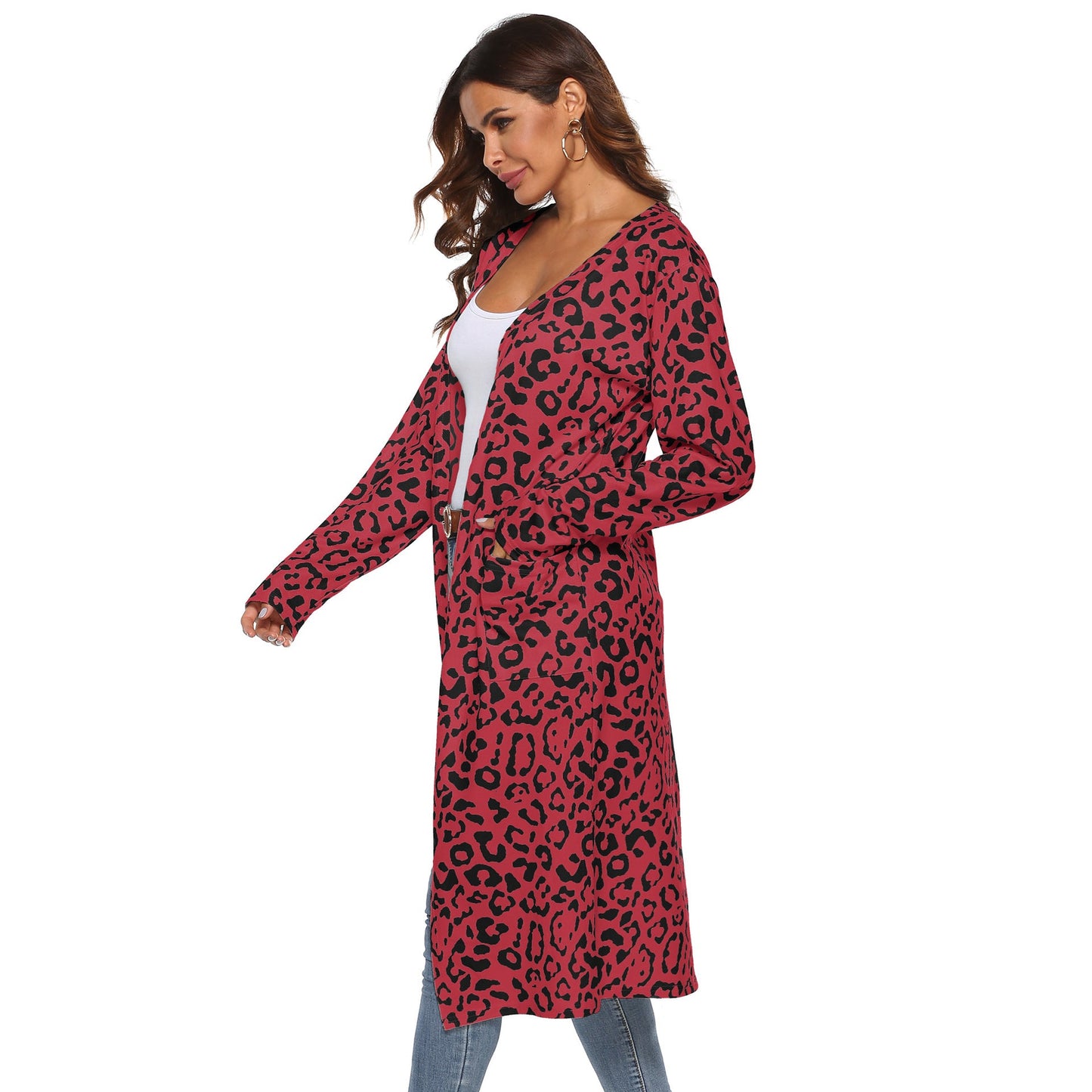 Leichte Leopardenmuster-Strickjacke von berg-feldt für Damen