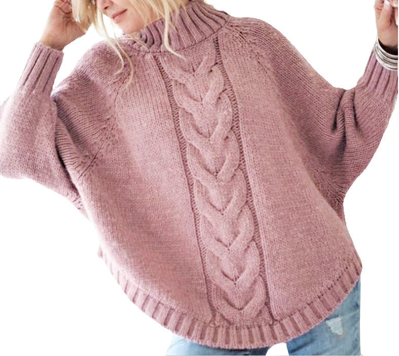 Pull-over en tricot torsadé à col montant tendance pour femme Berg-Feldt