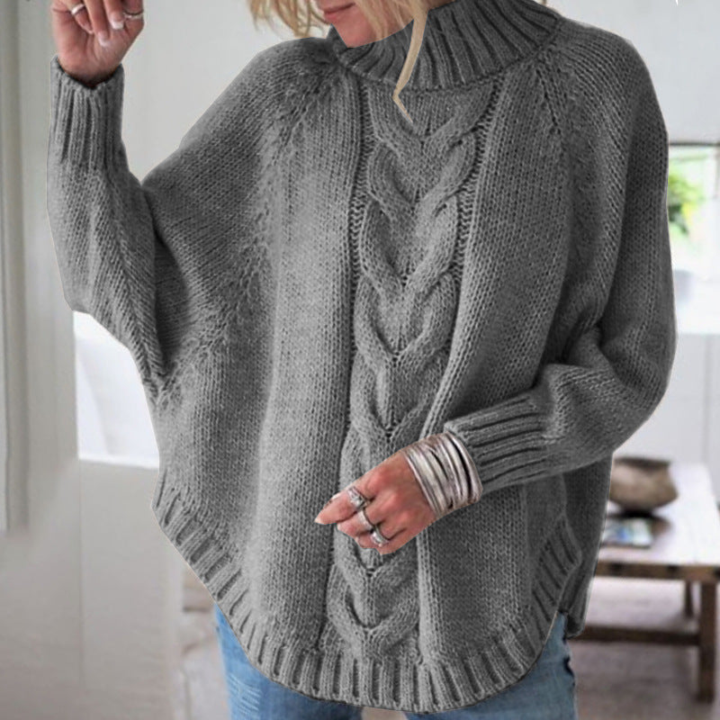Pull-over en tricot torsadé à col montant tendance pour femme Berg-Feldt