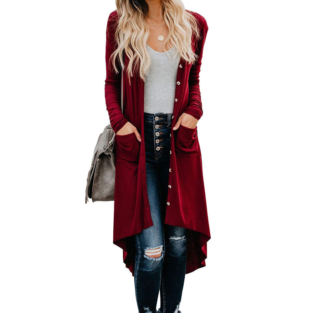Long cardigan boutonnée avec poches Berg-Feldt pour femme