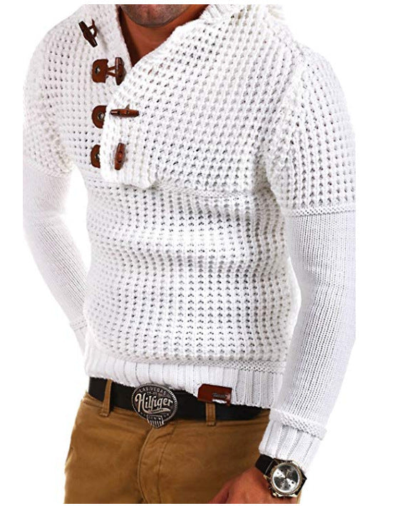 Herren Strickpullover mit kapuze und Holzknöpfen Berg-Feldt