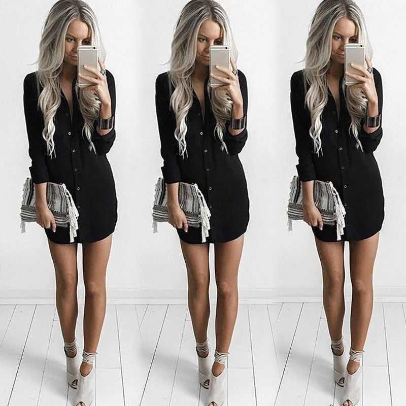 Robe chemise femme avec fentes latérales et col élégant Berg-Feldt