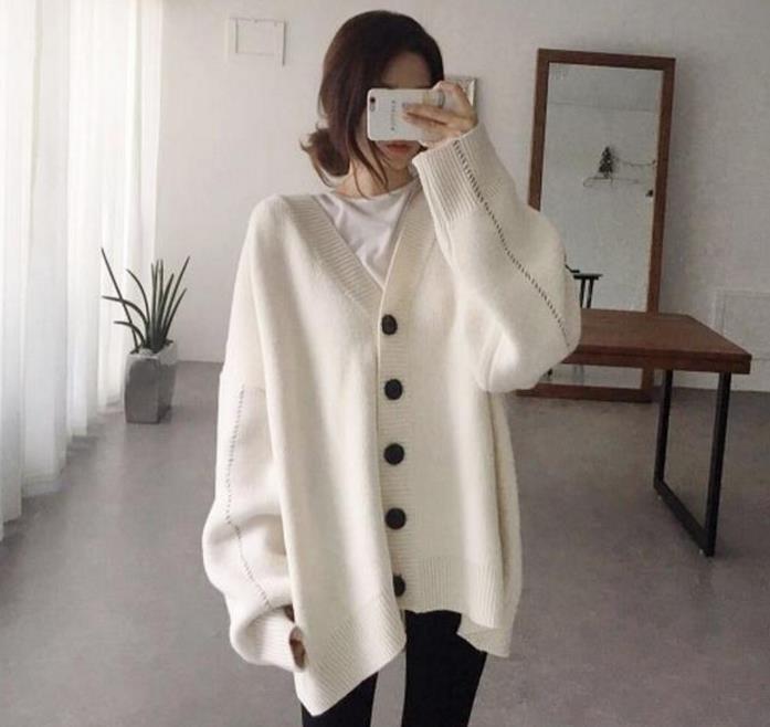 Cardigan ample décontracté en tricot pour femme avec gros boutons Berg-Feldt