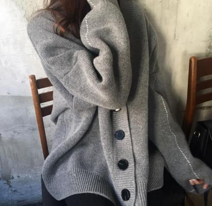 Cardigan ample décontracté en tricot pour femme avec gros boutons Berg-Feldt