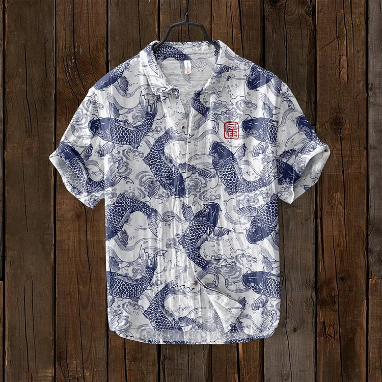 Chemise japonaise imprimée Fudus