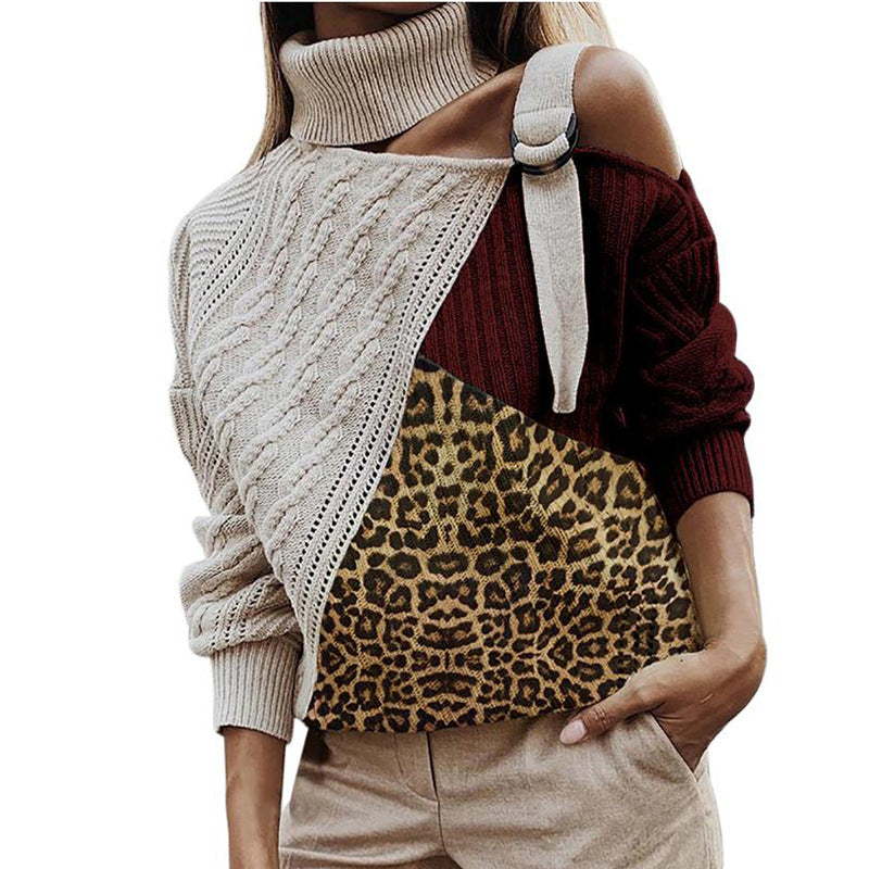 Pull en maille asymétrique pour femme avec motif à carreaux unique et design tendance Berg-Feldt