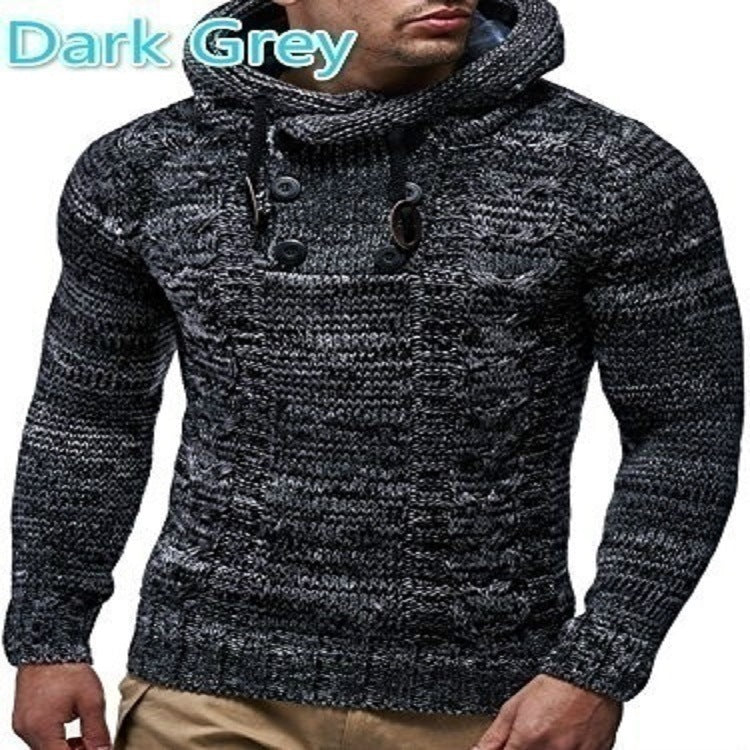 Pull à capuche en maille torsadée pour homme, avec boutons pratiques Berg-Feldt