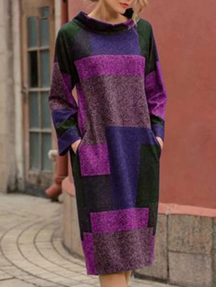 Robe midi tricotée Berg-feldt color block pour femme
