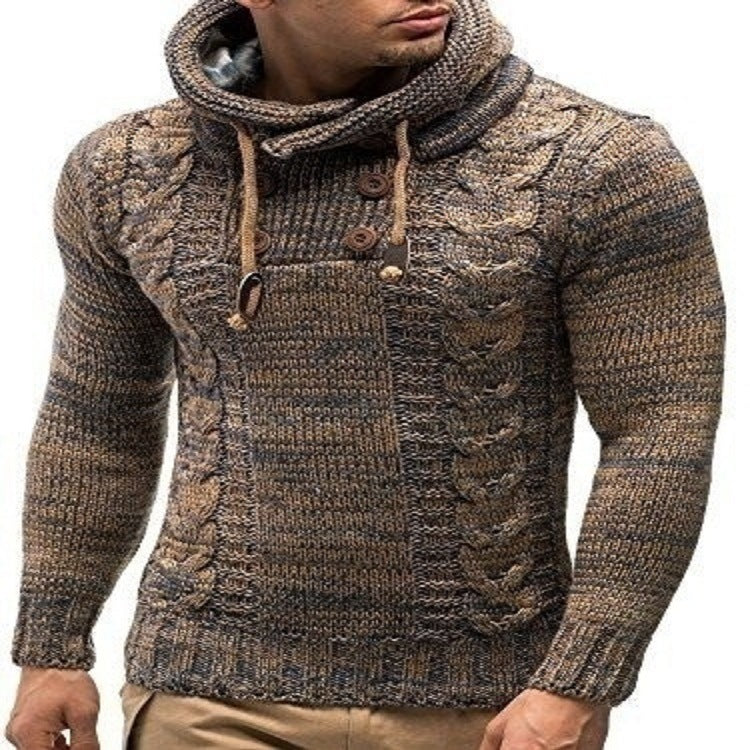 Pull à capuche en maille torsadée pour homme, avec boutons pratiques Berg-Feldt