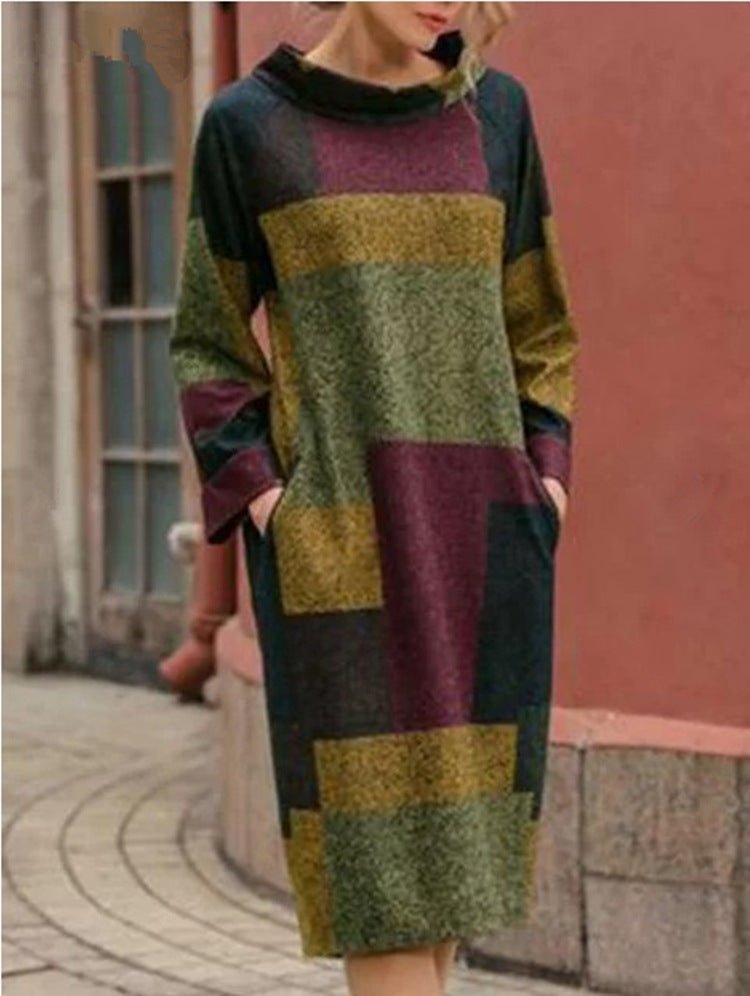 Robe midi tricotée Berg-feldt color block pour femme