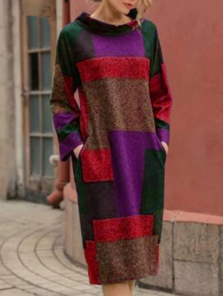 Robe midi tricotée Berg-feldt color block pour femme