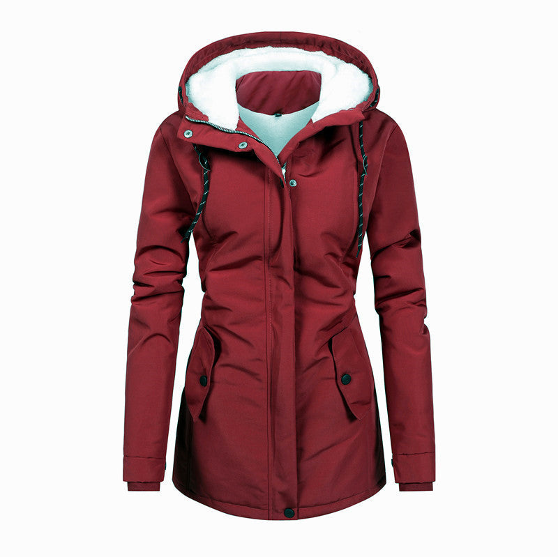 Berg-Feldt | Mit Fleece gefütterte Damenjacke mit Kapuze und Kordelzug