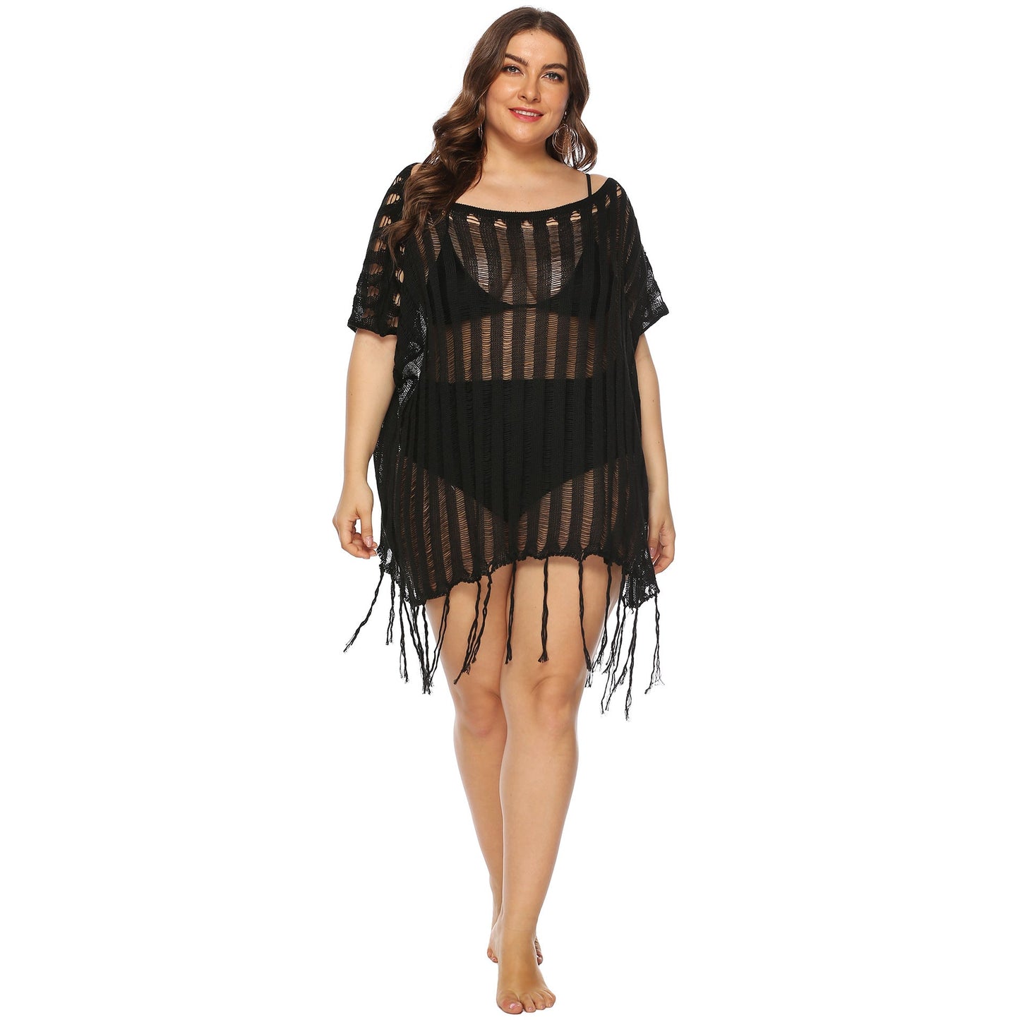 Tunique de plage au crochet pour femme, transparente, parure de bain de berg-feldt