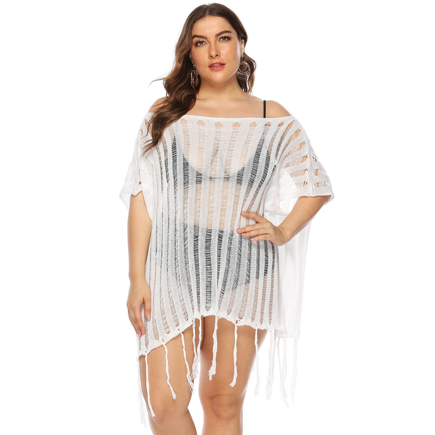 Tunique de plage au crochet pour femme, transparente, parure de bain de berg-feldt