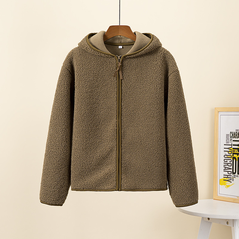 Berg-Feldt | Kapuzenjacke mit Reißverschluss und Weichem Sherpa Stoff, Fleece Weste