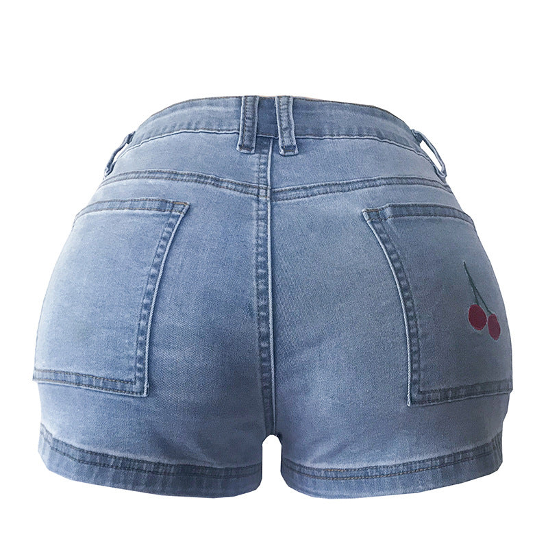 Shorts en jean décontractés pour femme avec broderie colorée de berg-feldt