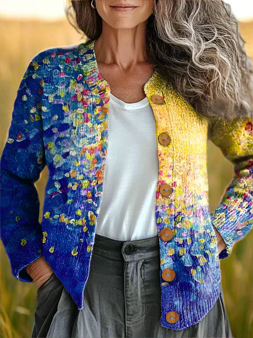 Berg-Feldt | Stylische Patchwork-Strickjacke für Damen
