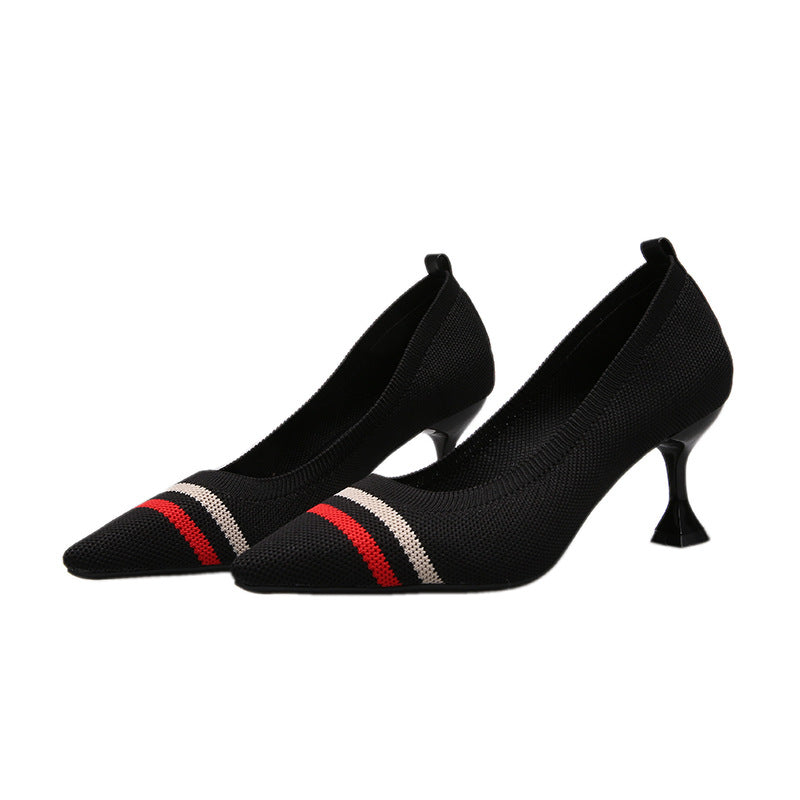 Women's Knitted Lace-Up Shoes with Unique Sculpted Heel Design by berg-feldt