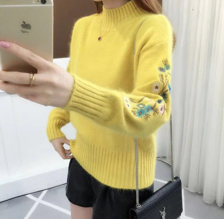 Pull en maille pour femme avec broderies élégantes Berg-Feldt
