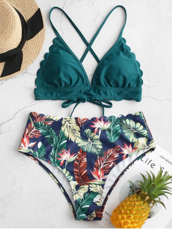 Ensemble bikini pour femme avec design bicolore tendance et taille haute, de berg-feldt