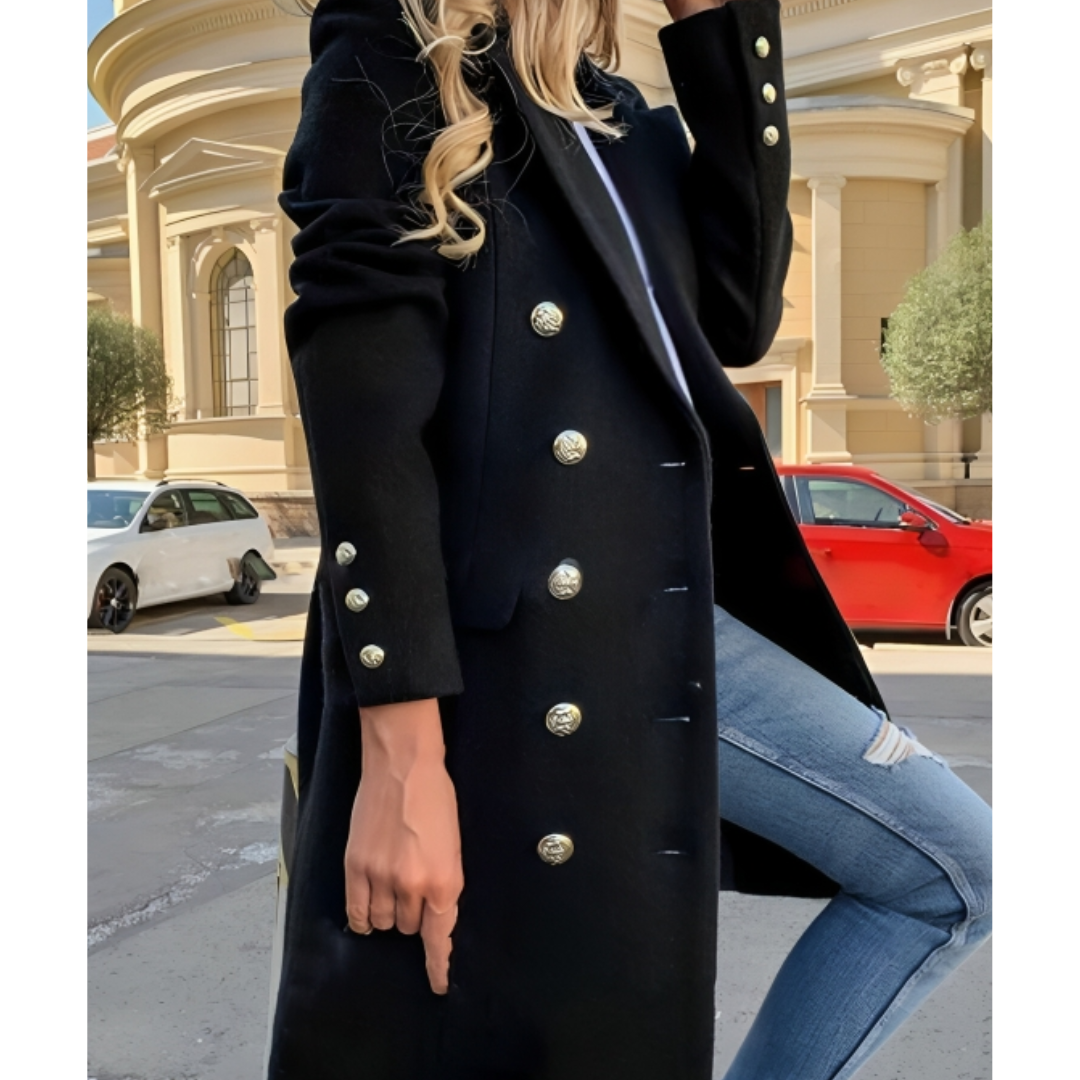 Berg-Feldt | Langer Warmer Wintermantel Für Damen Button Down