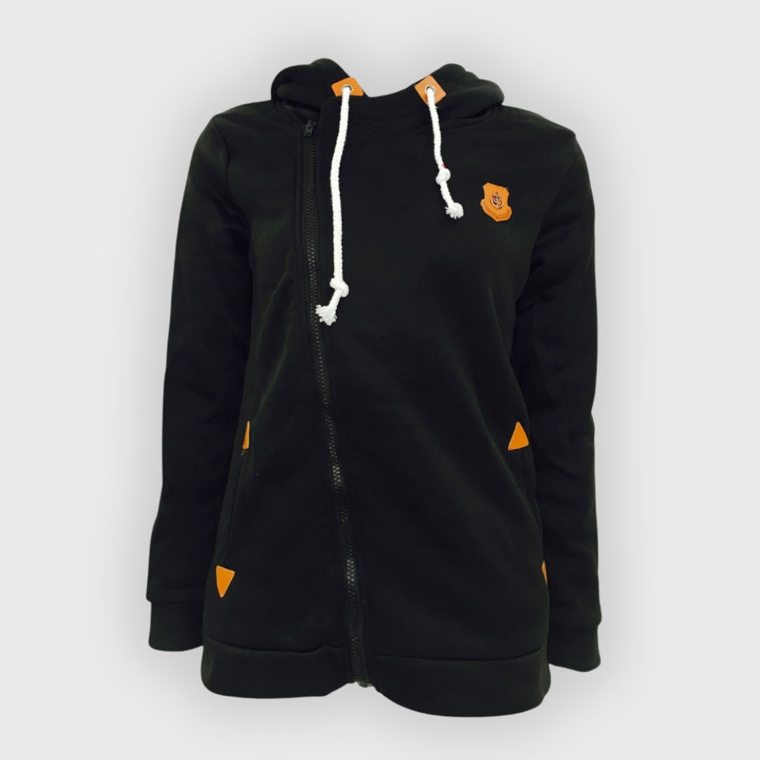 Berg-Feldt | Kapuzenpullover Jacke Asymmetrischer Reißverschluss
