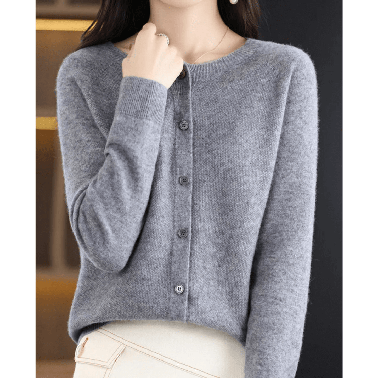 Berg-Feldt | Cardigan fin pour femme à col rond