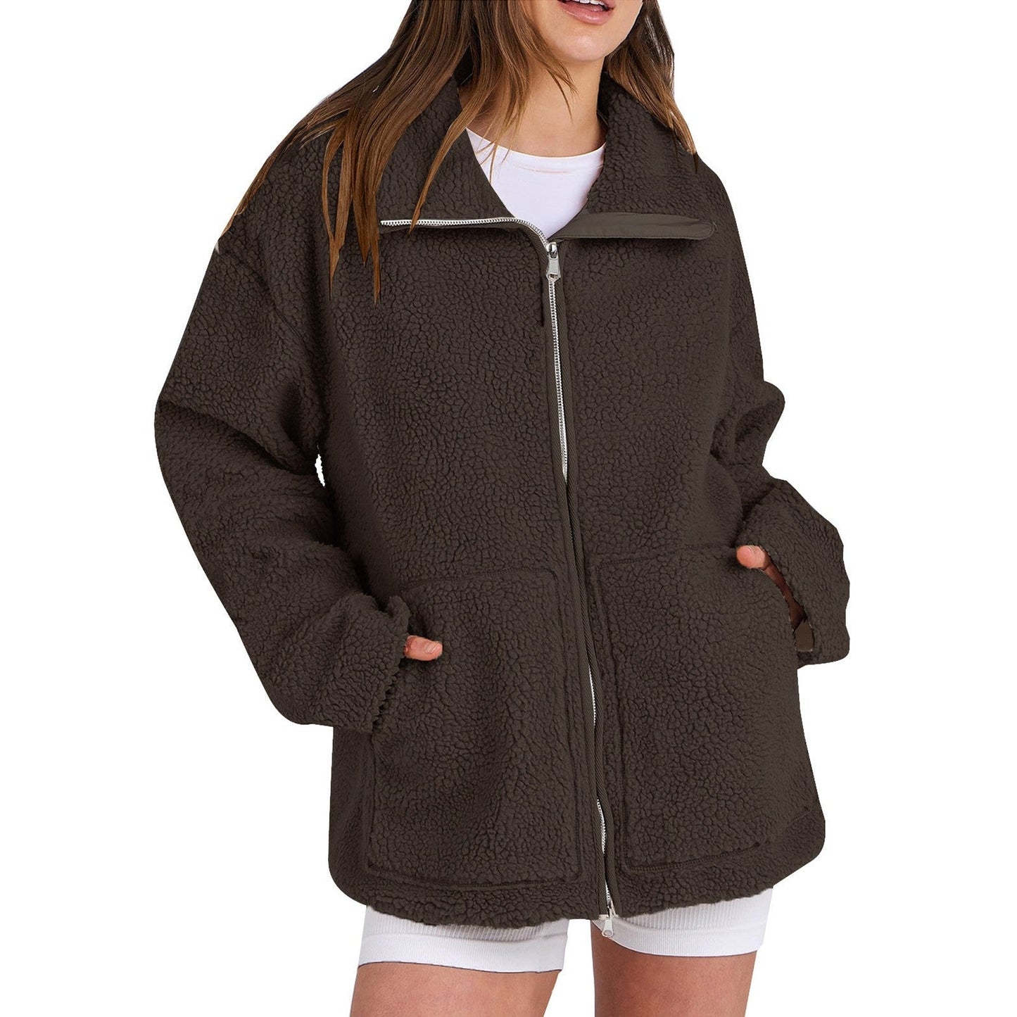 Berg-Feldt | Locker Wollmantel mit Rollkragen für Damen
