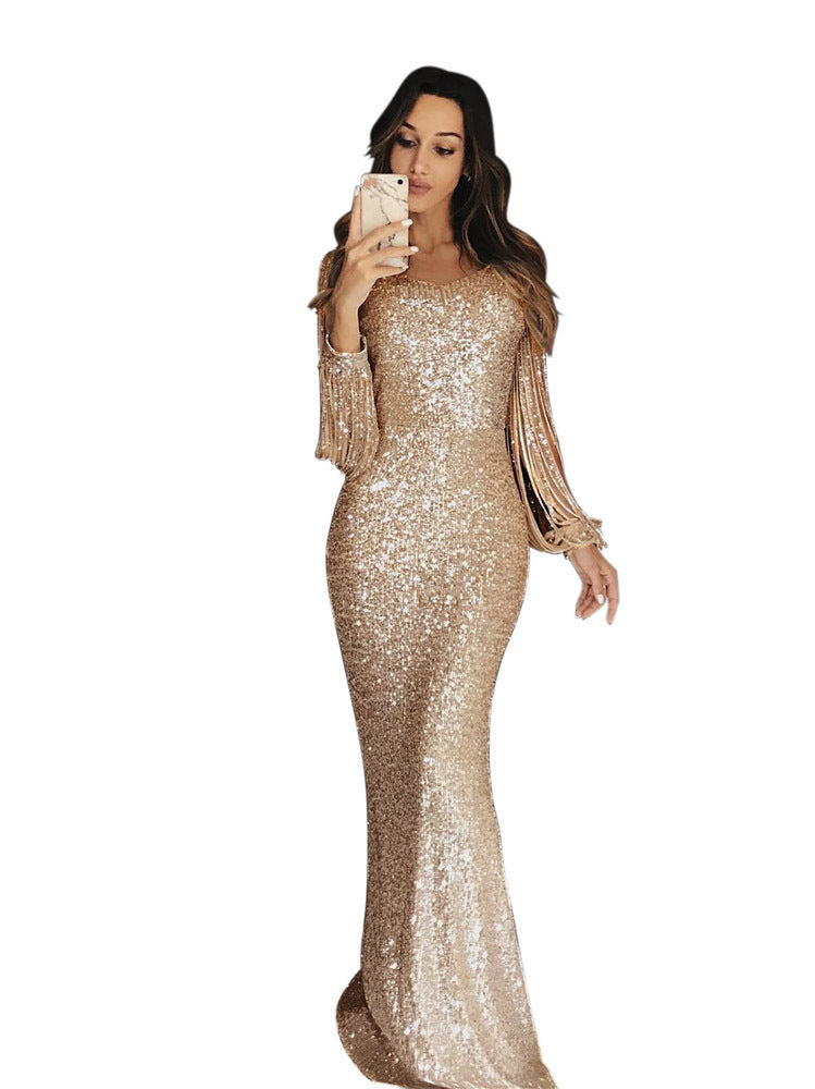 Robe de soirée élégante à paillettes pour femme, avec coupe flatteuse et manches longues Berg-Feldt