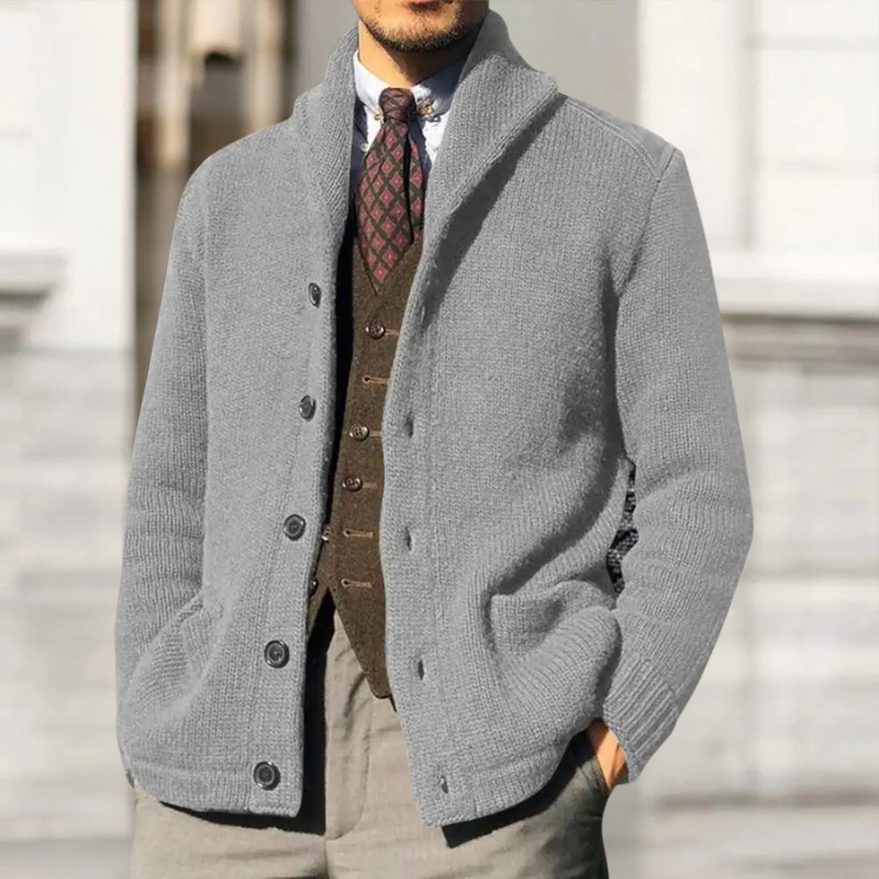 Dicke Strickjacke HOLGER mit Knöpfen