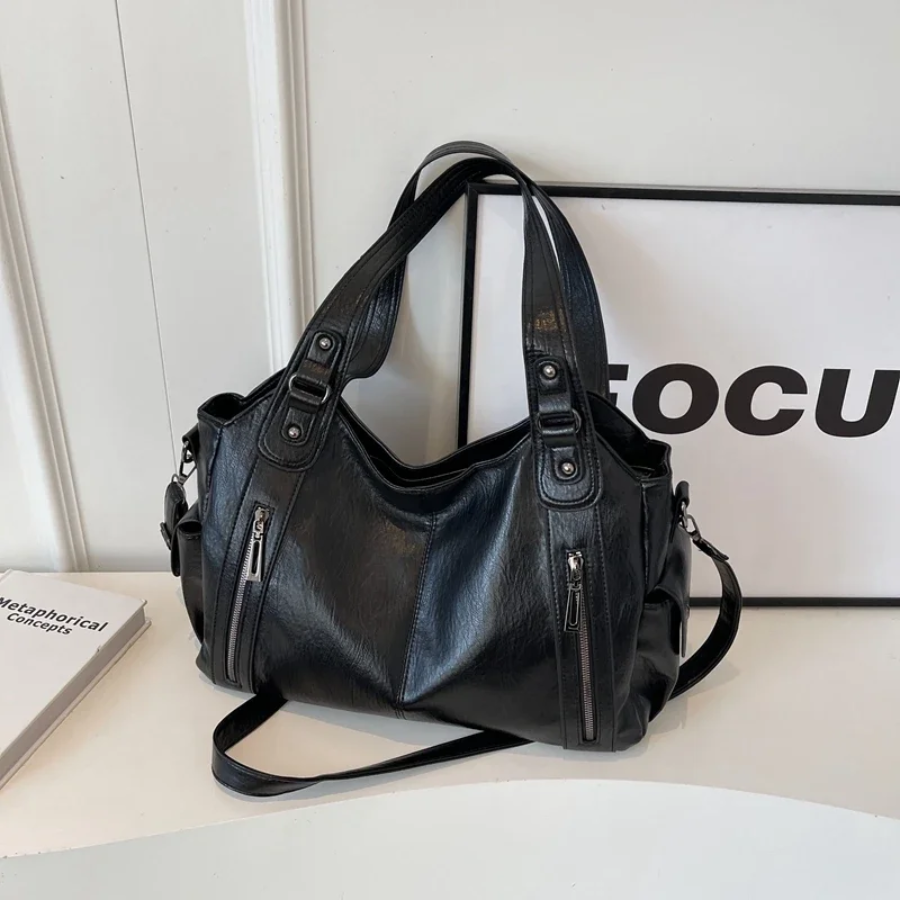 Berg-Feldt | Stilvolle Lederhandtasche Mit Reißverschluss