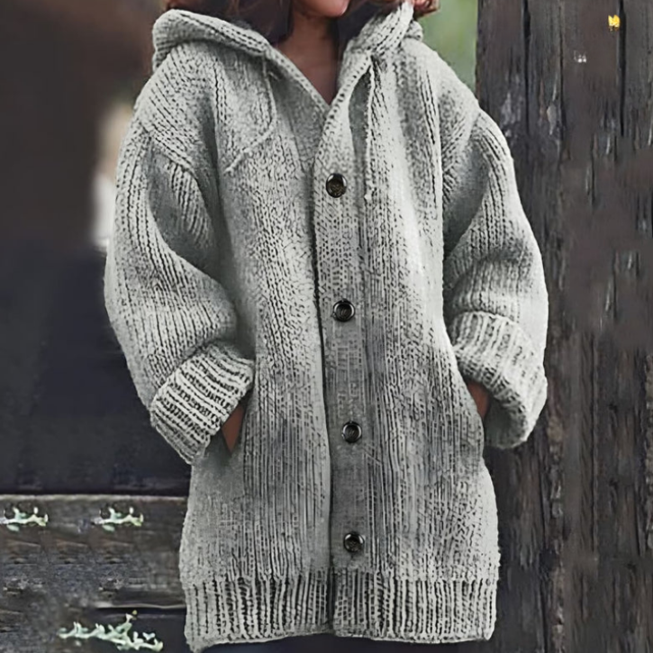 Berg-Feldt | Gestrickte Damenjacke Mit Kapuze