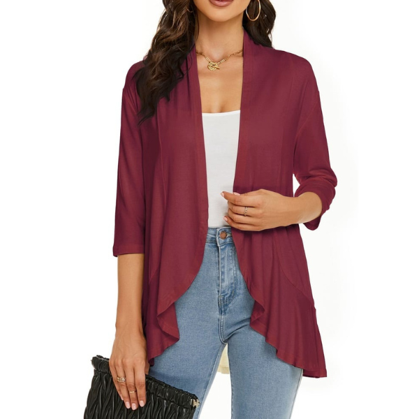 SEVDA Cardigan: leichter Cardigan mit Dreiviertelärmeln