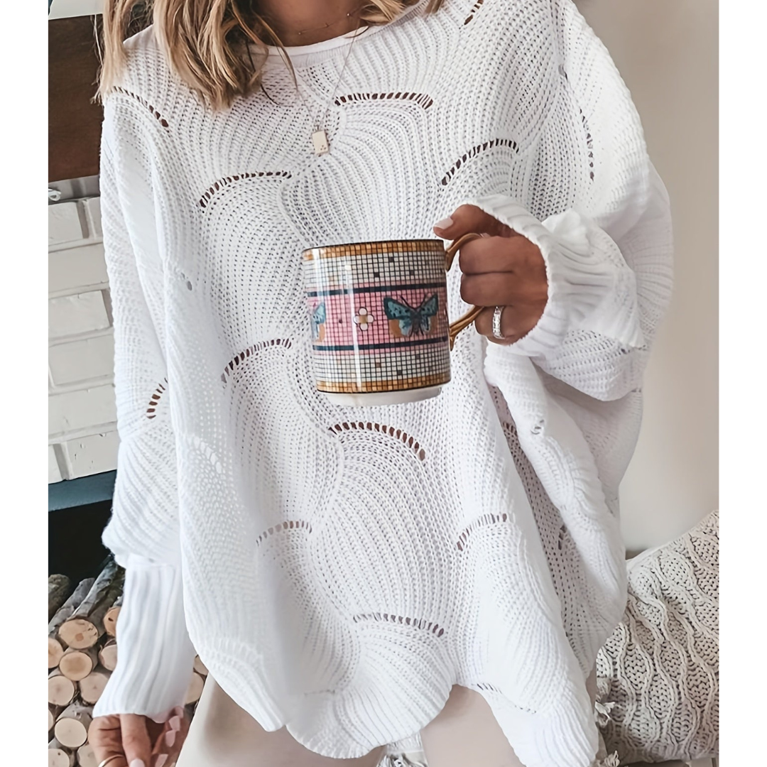 Pull oversize femme à motif ondulé