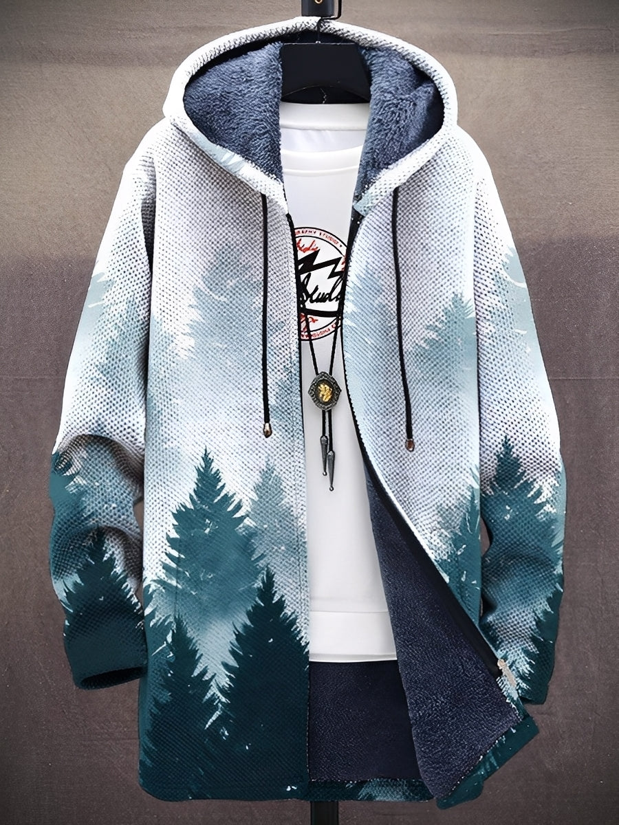 Berg-Feldt | Stilvolle bedruckte Jacke mit Kapuze für Männer