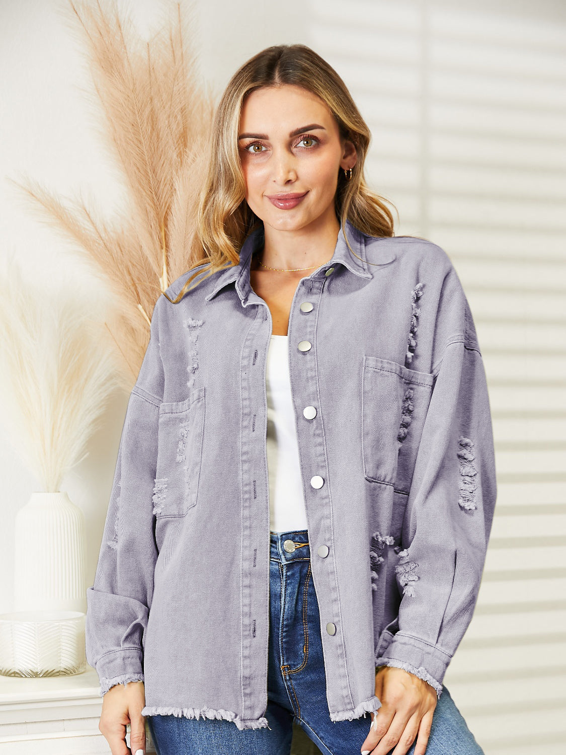 Berg-Feldt | Veste en jean à ourlet brut déchiré