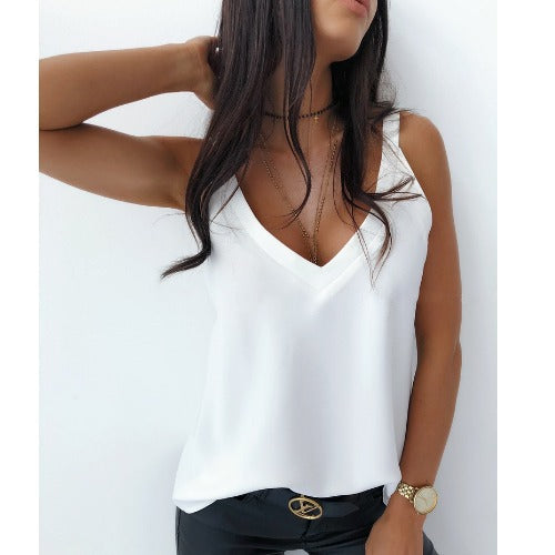 Débardeur Berg-Feldt pour femme à fines bretelles, col en V et imprimé animal