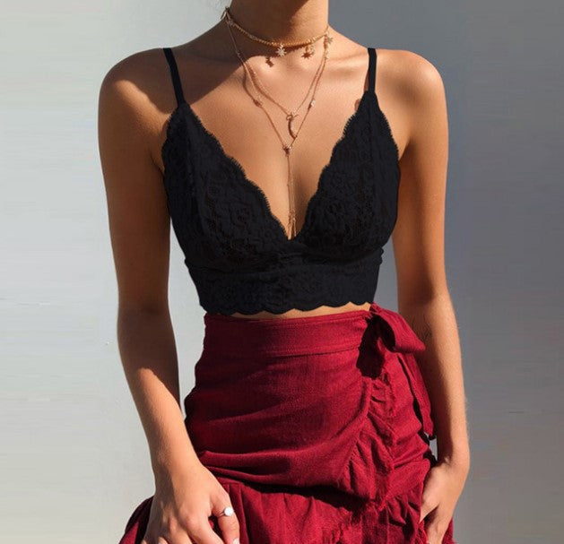 Ensemble soutien-gorge bralette en dentelle et short à volants Berg-Feldt pour femme