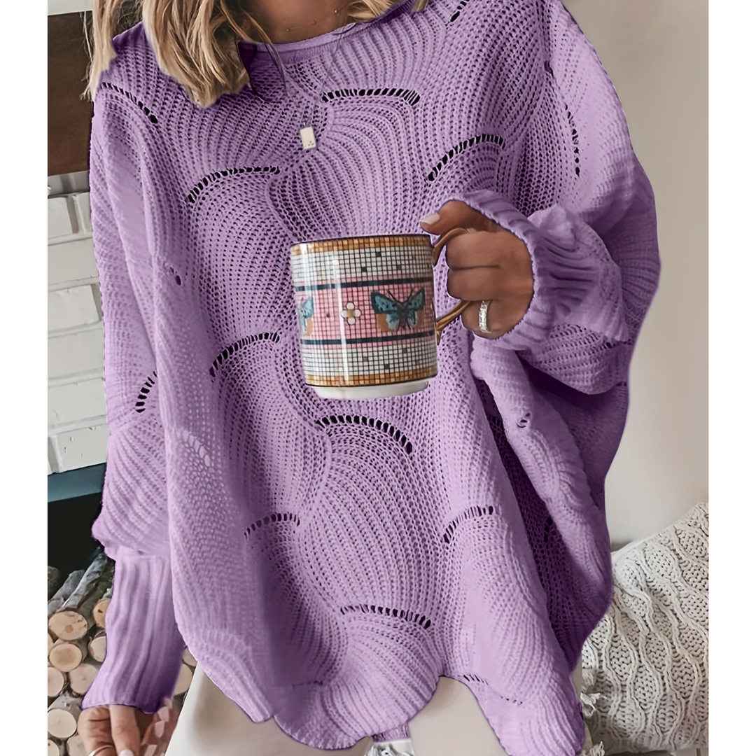 Pull oversize femme à motif ondulé