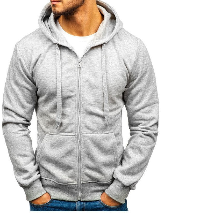 Fudus | Einfarbige Kapuzenjacke mit Zipper