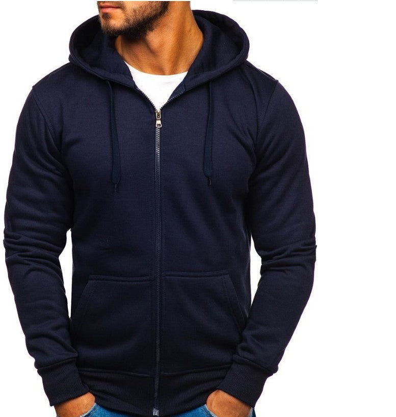 Fudus | Einfarbige Kapuzenjacke mit Zipper