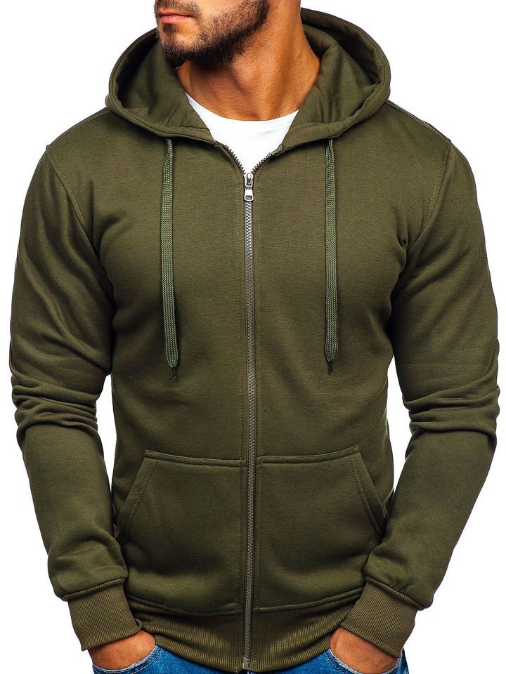 Fudus | Einfarbige Kapuzenjacke mit Zipper
