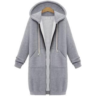 Sweat-shirt femme Fudus : coupe longue et fermeture éclair