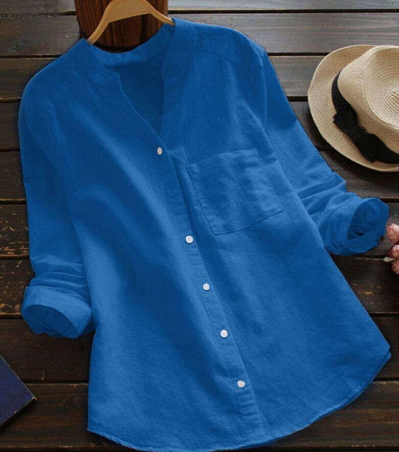 Chemise en coton-lin brodée de la marque Fudus, coupe décontractée