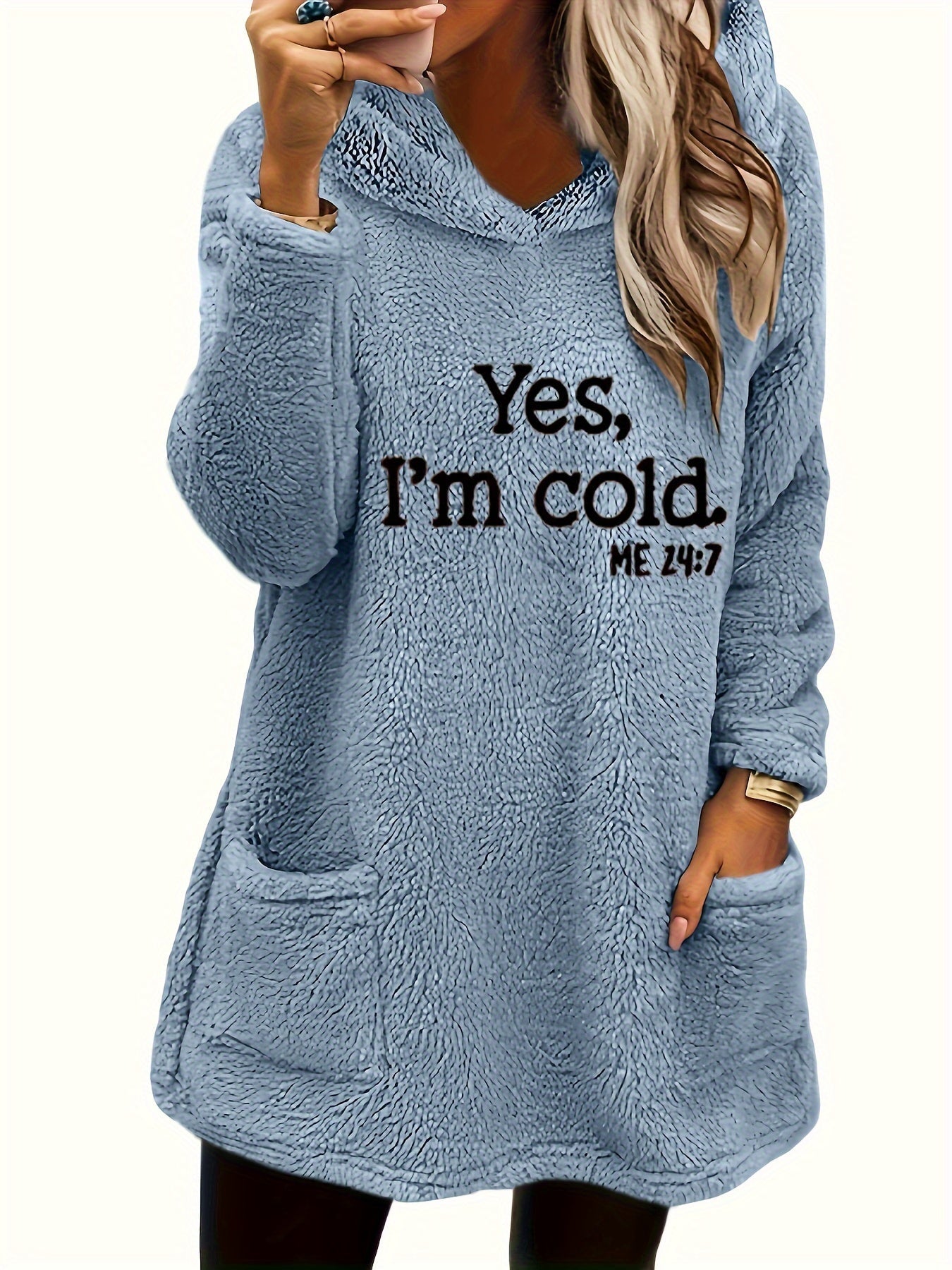 Berg-Feldt | Langer Hoodie mit Print Fleece Wärme und Komfort