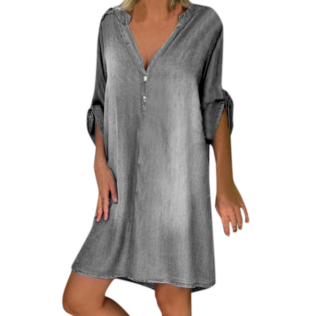 Robe tunique en jean pour femme Berg-feldt, coupe décontractée