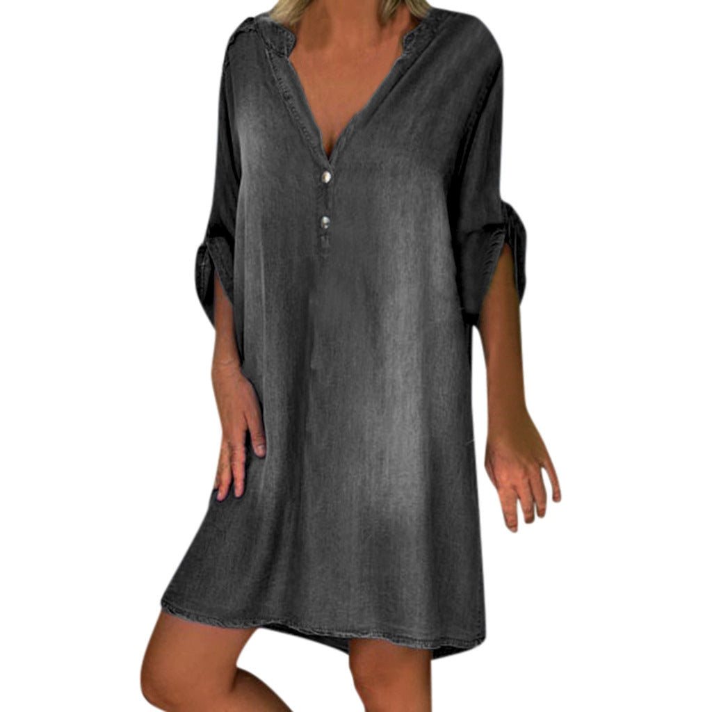 Robe tunique en jean pour femme Berg-feldt, coupe décontractée